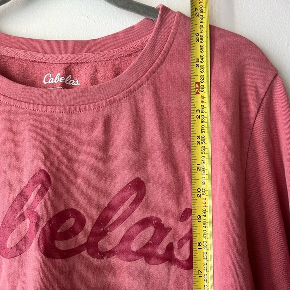 Cabela’s Rose Pink Logo Crewneck Sweatshirt | Size Large Cozy Outdoorsy Pullover - Picture 6 of 8